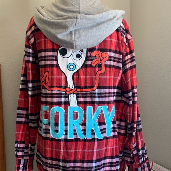 Disney Forky plaid cotton hoodie Unisex - Picture 3 of 12
